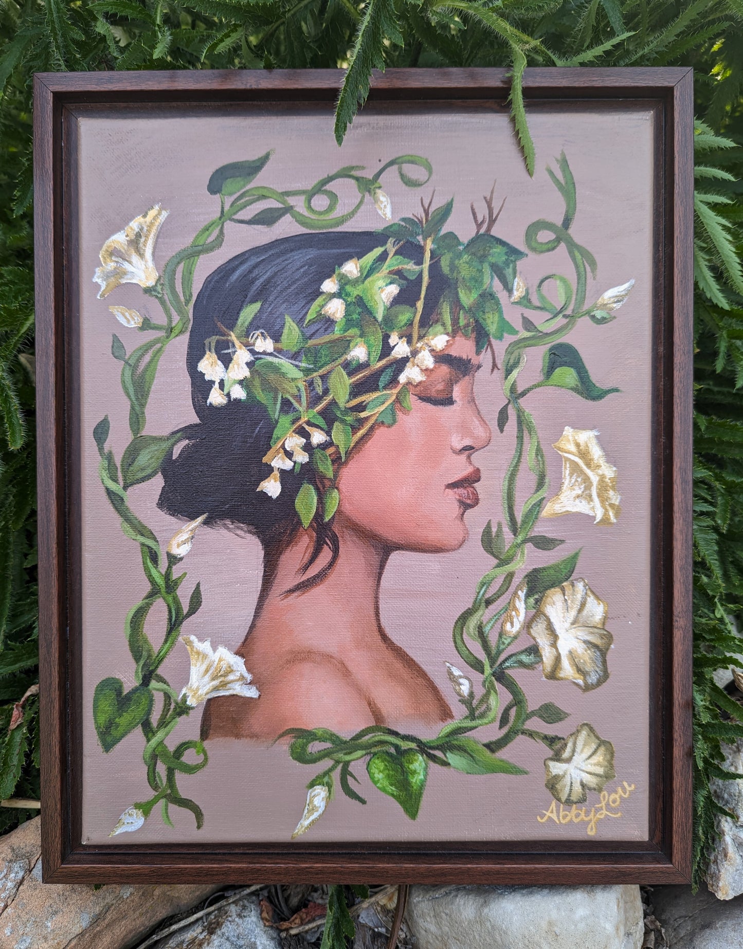 Woman Nature Framed Acrylic on Canvas
